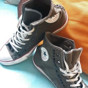 OLIVE Green Canvas Spiked Chucks